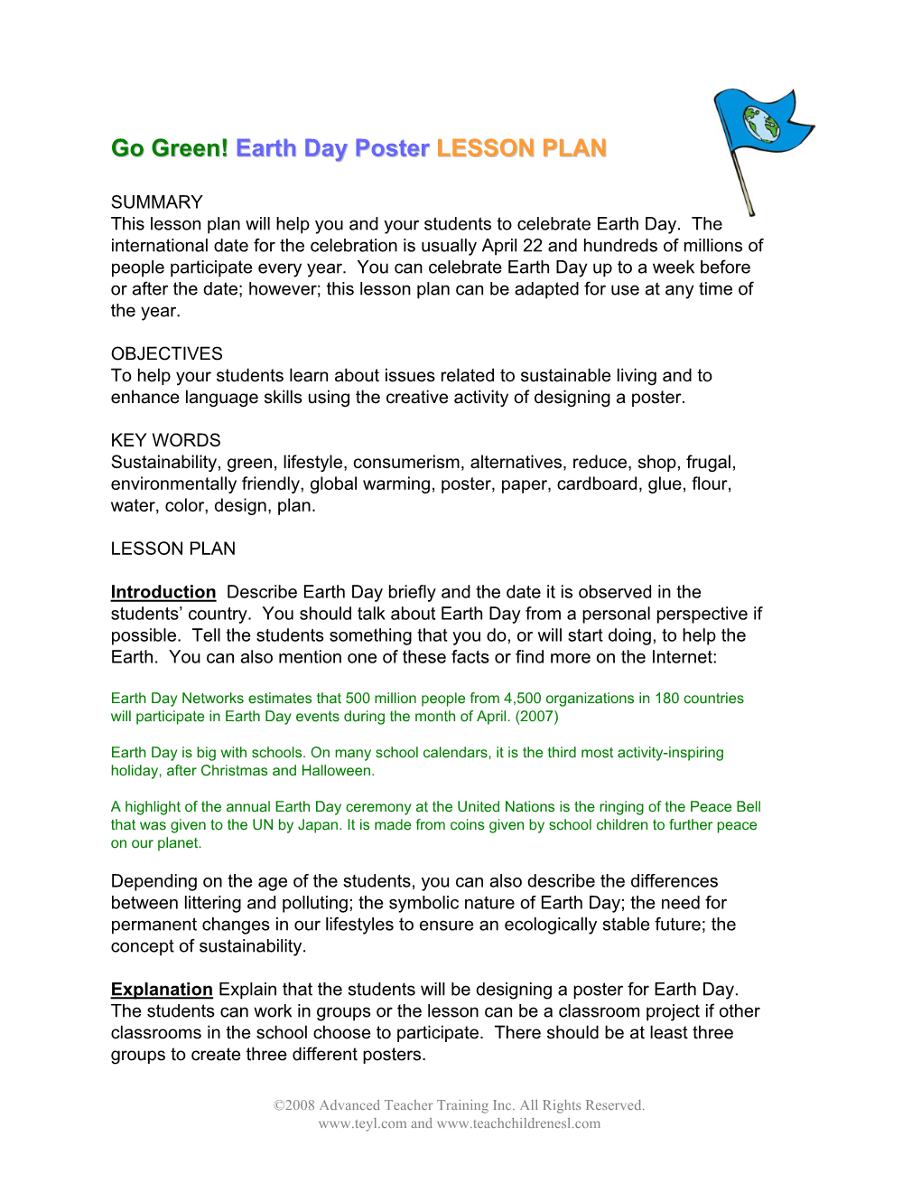 Earth Day Poster LESSON PLAN