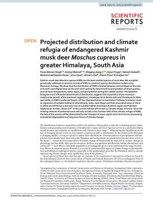 Projected Distribution and Climate Refugia of Endangered Kashmir