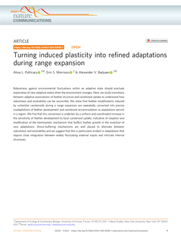 Turning Induced Plasticity Into Refined Adaptations During Range Expansion