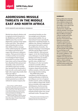 Addressing Missile Threats in the Middle East