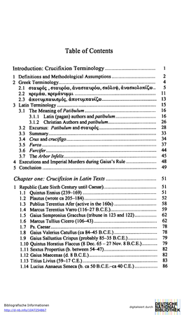 Table of Contents