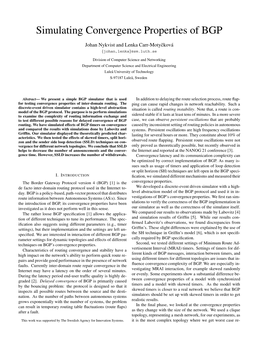 Simulating Convergence Properties of BGP