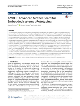 AMBER: Advanced Mother Board for Embedded Systems Prototyping Matteo Petracca1* , Pierluigi Passaro2 and Egidio Gioia3