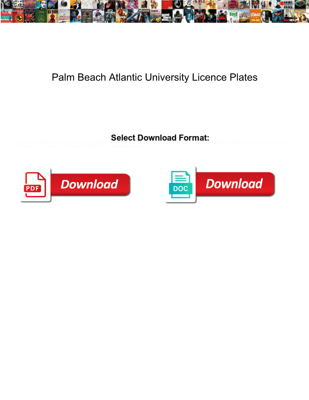 Palm Beach Atlantic University Licence Plates