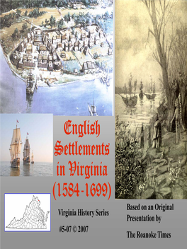 English S Lettements in Virginia (1584-1699)