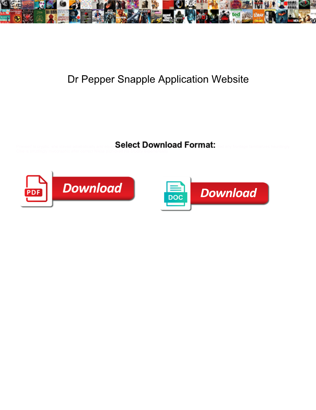 Dr Pepper Snapple Application Website
