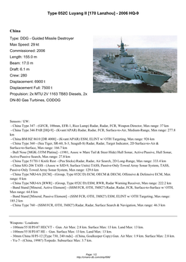 Type 052C Luyang II [170 Lanzhou] - 2006 HQ-9