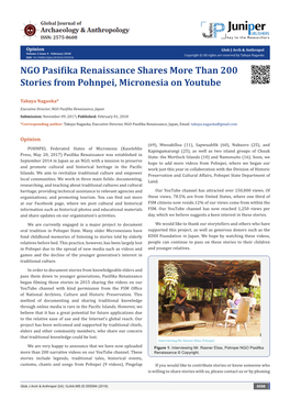 NGO Pasifika Renaissance Shares More Than 200 Stories from Pohnpei, Micronesia on Youtube