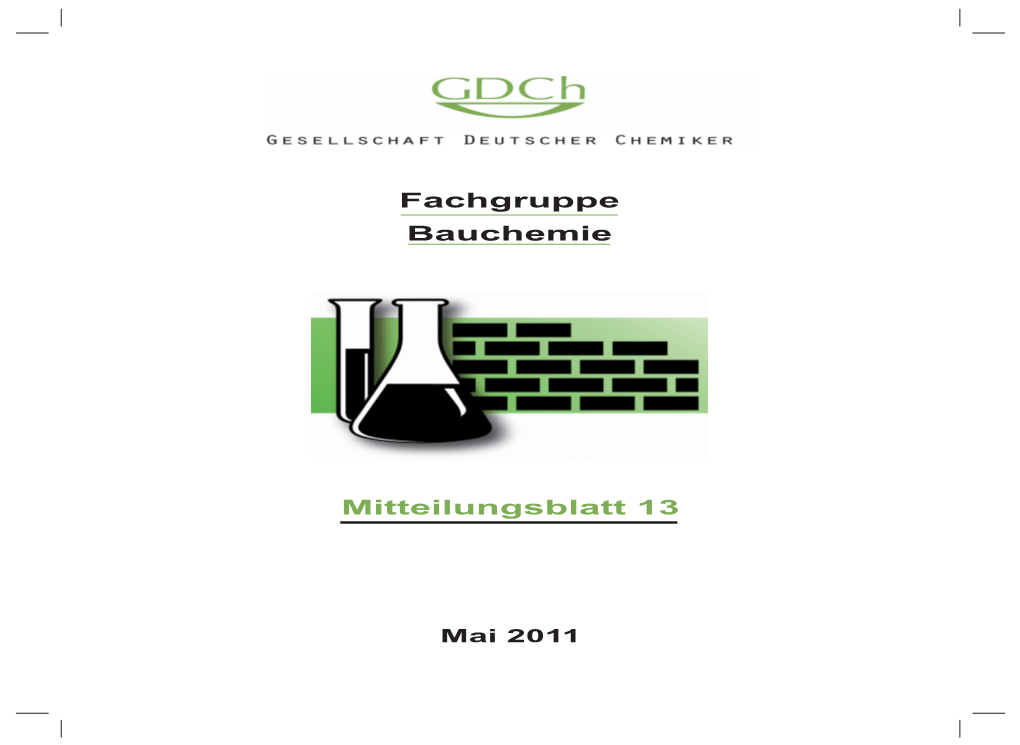 Fachgruppe Bauchemie Mitteilungsblatt 13