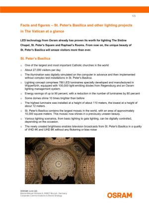 Factsheet St. Peter's Basilica