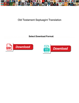 Old Testament Septuagint Translation