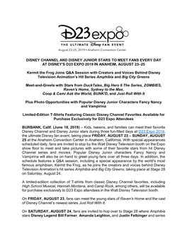 DISNEY CHANNEL and DISNEY JUNIOR STARS to MEET FANS EVERY DAY at DISNEY's D23 EXPO 2019 in ANAHEIM, AUGUST 23–25 Kermit the Fr