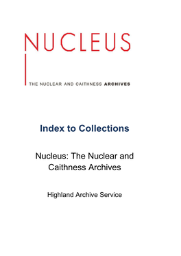 Index to Collections
