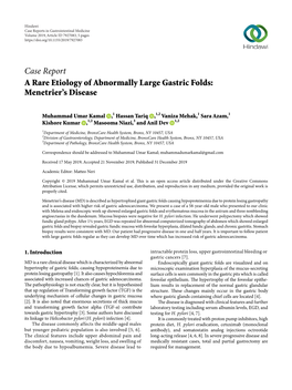 A Rare Etiology of Abnormally Large Gastric Folds: Menetrier's Disease
