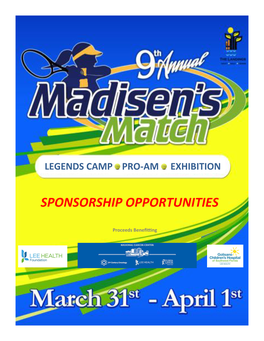 Sponsorship Opportunities Legends Camp Pro-Am Exhibition