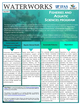 WATERWORKS July 2017 FISHERIES and AQUATIC SCIENCES PROGRAM