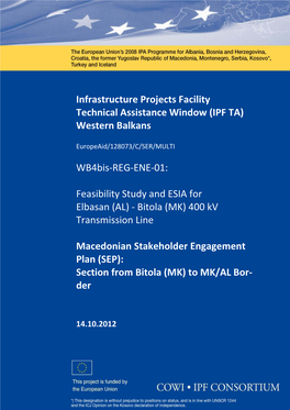 Infrastructure Projects Facility Technical Assistance Window (IPF TA) Western Balkans