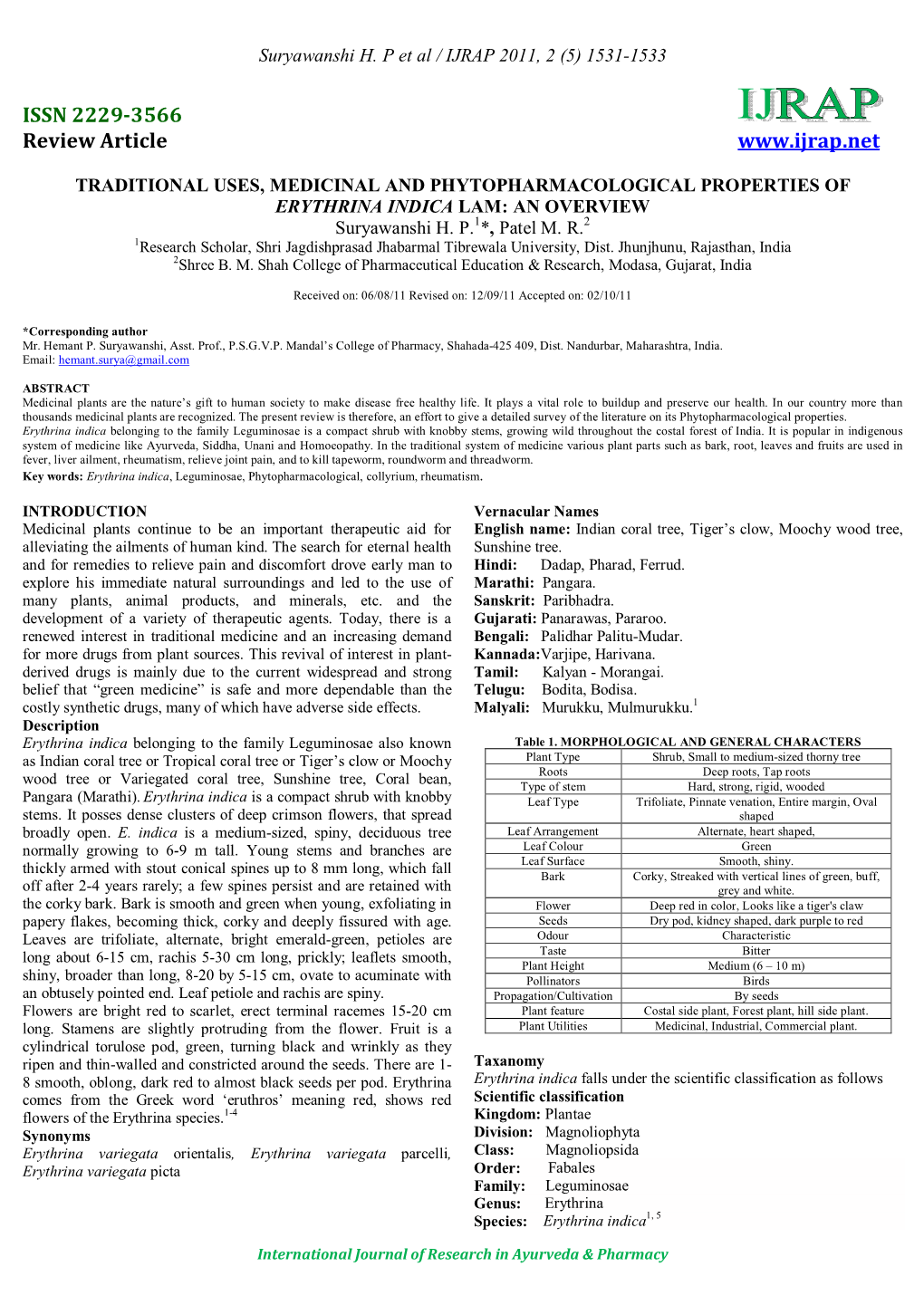 ISSN 2229-3566 Review Article