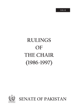 Rulings of the Chair (1986-1997)