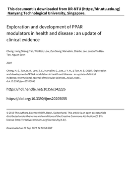 Exploration and Development of PPAR Modulators in Health and Disease : an Update of Clinical Evidence