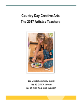 Country Day Creative Arts the 2017 Artists / Teachers