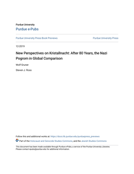New Perspectives on Kristallnacht: After 80 Years, the Nazi Pogrom in Global Comparison