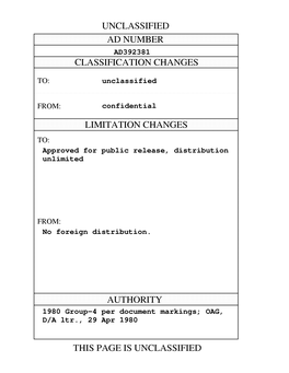 Unclassified Ad Number Classification Changes