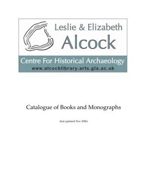 Catalogue of Books and Monographs
