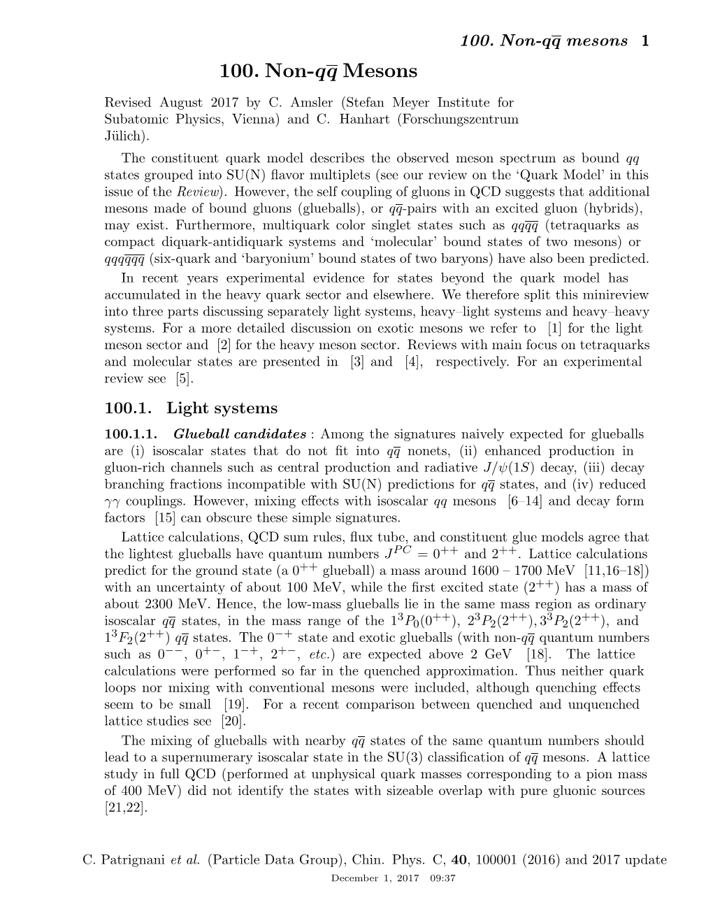 Non Q-Qbar Mesons