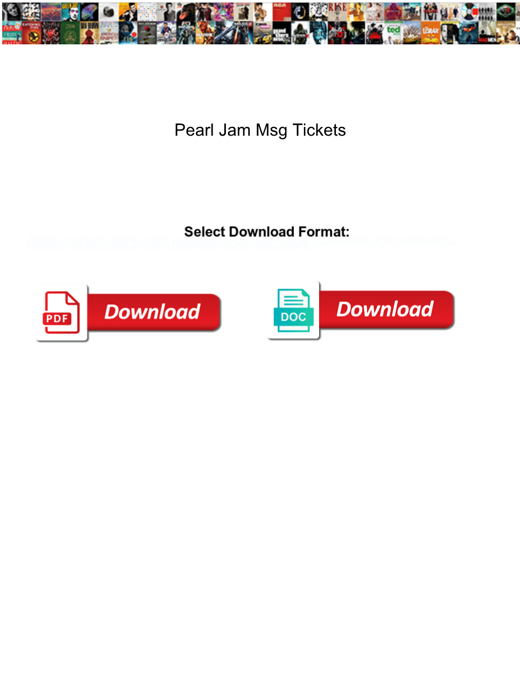 Pearl Jam Msg Tickets