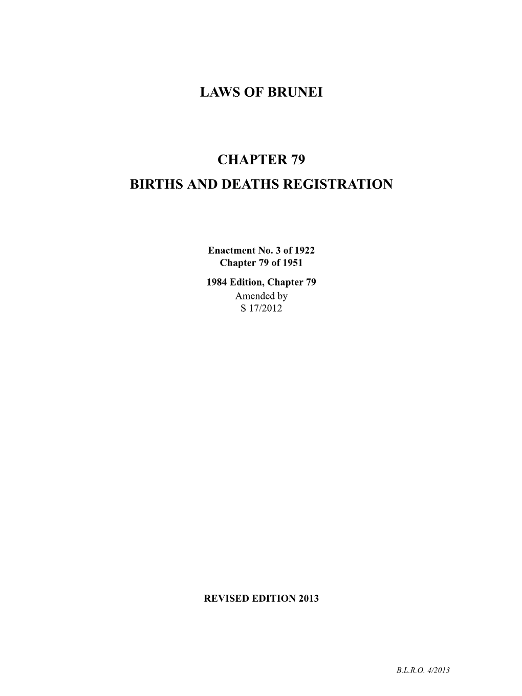 Births and Deaths Registration.Fm