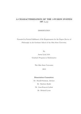 A CHARACTERIZATION of the 2-FUSION SYSTEM of L4(Q)