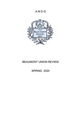 A M D G Beaumont Union Review Spring 2020