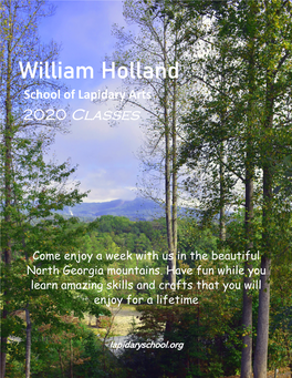William Holland School of Lapidary Arts 2020 Classes