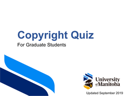 Copyright Quiz for Graduate Students