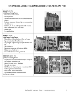 Descriptions of Common Historical Architectural Styles