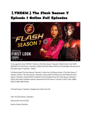 [.THECW.] the Flash Season 7 Episode 1 Online Full Episodes