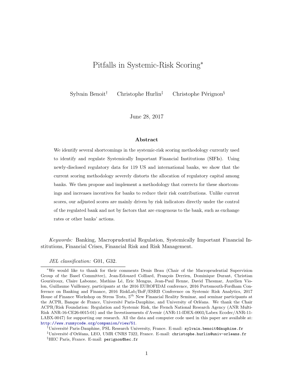 Pitfalls in Systemic-Risk Scoring∗