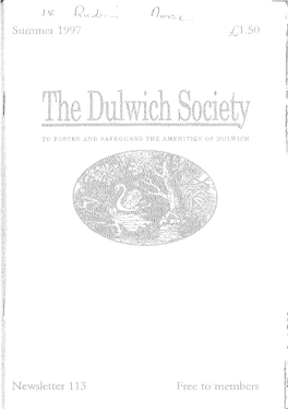 Dulwich Society Newsletter