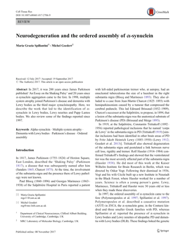 Neurodegeneration and the Ordered Assembly of Α-Synuclein