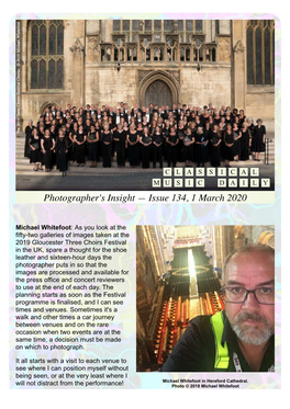 The Classical Music Daily Newsletter: Photographer's Insight
