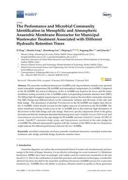 The Performance and Microbial Community Identification in Mesophilic and Atmospheric Anaerobic Membrane Bioreactor for Municipal