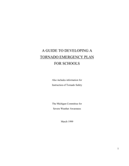 Developing a Tornado Emergency Plan for Schools in Michigan