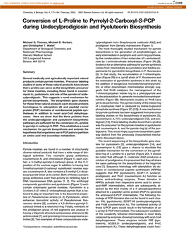 Conversion of L-Proline to Pyrrolyl-2-Carboxyl-S-PCP During Undecylprodigiosin and Pyoluteorin Biosynthesis