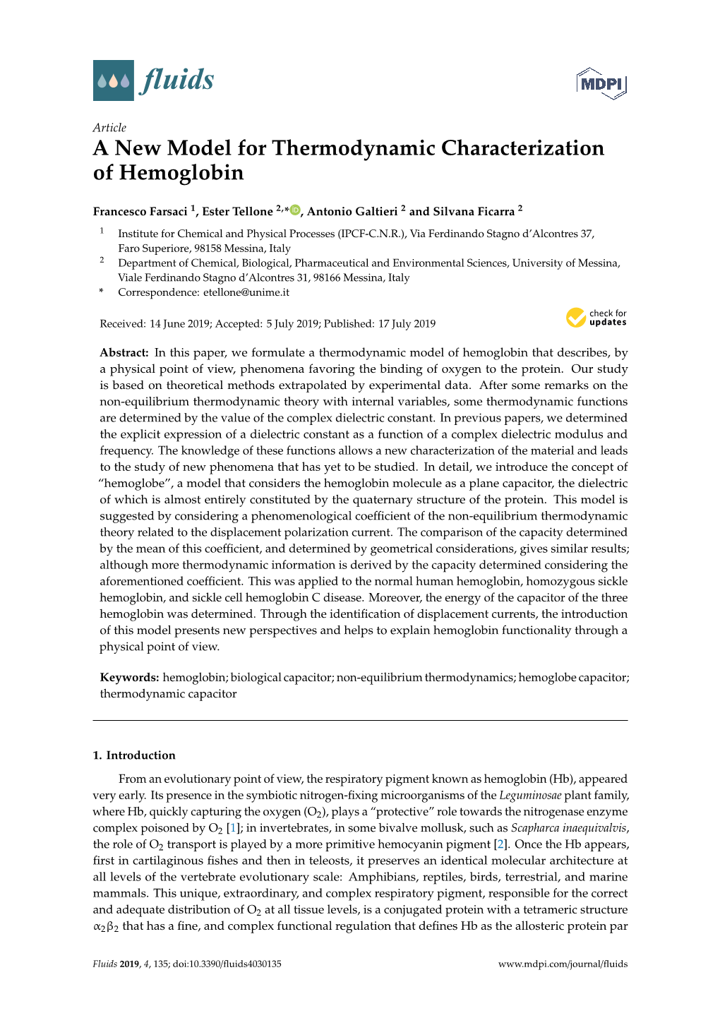 A New Model for Thermodynamic Characterization of Hemoglobin