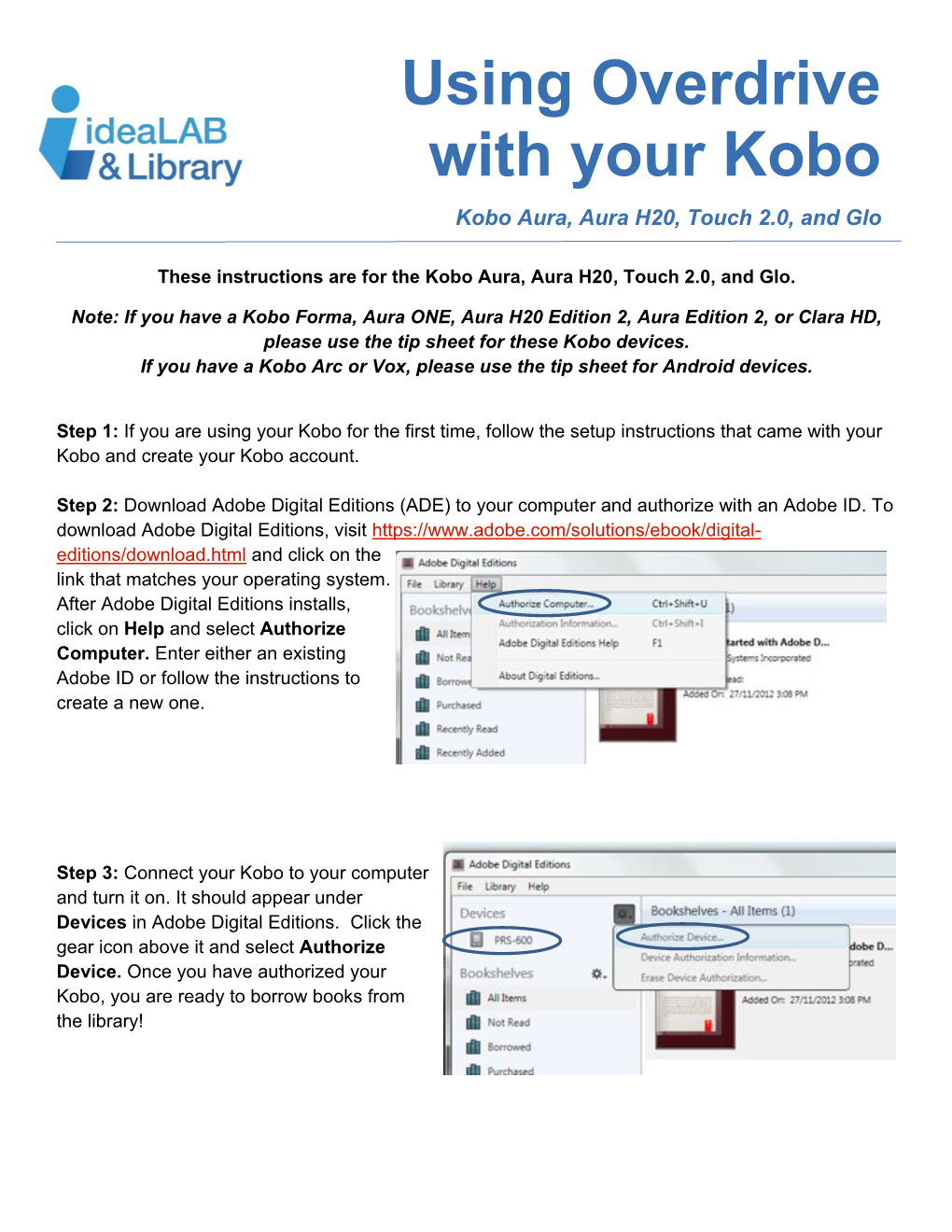 Using Overdrive with Your Kobo