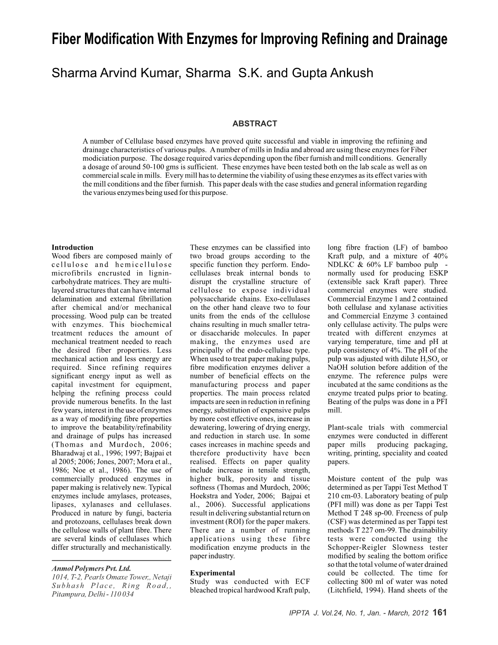 11. Fiber Modification with Enzymes.CDR