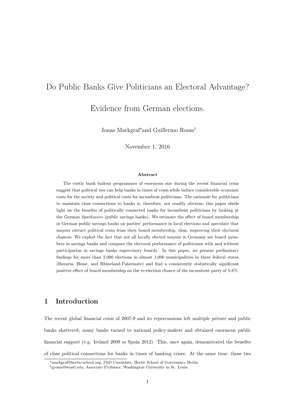 Do Public Banks Give Politicians an Electoral Advantage? Evidence