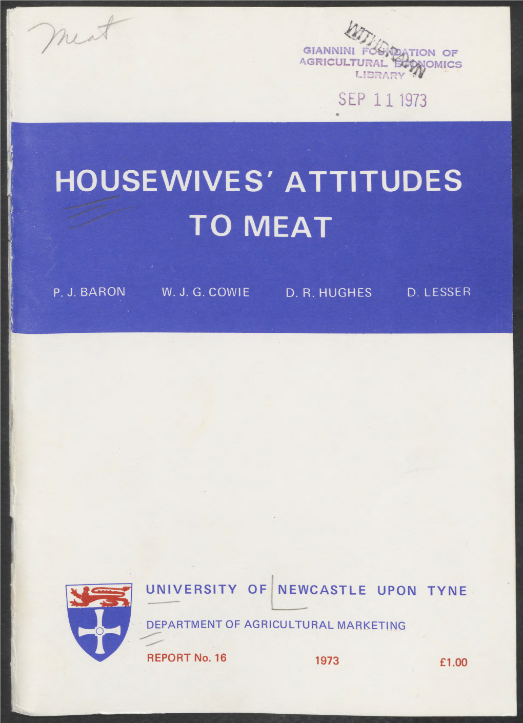 Housewives' Attitudes to Meat