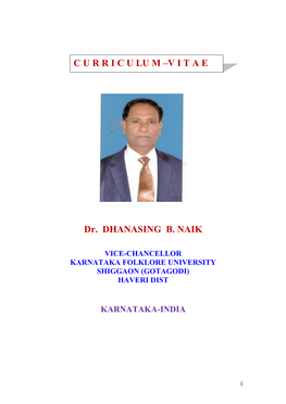 Dr. DHANASING B. NAIK C U R R I C U LU M –V I T